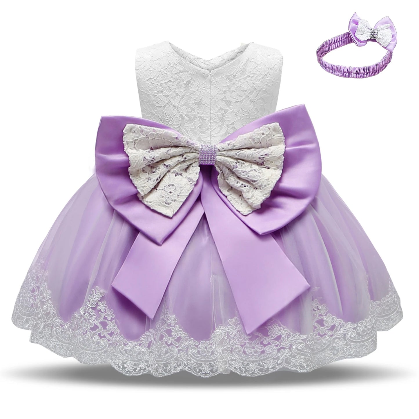 1 Year Old Baby Girls Dress for Newborn Girls Clothes Big Bowknot Formal Baby Girl Birthday Party Dress Christening Gown Dresses