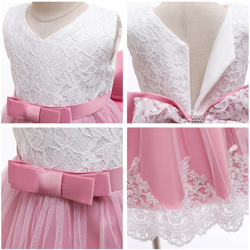 1 Year Old Baby Girls Dress for Newborn Girls Clothes Big Bowknot Formal Baby Girl Birthday Party Dress Christening Gown Dresses