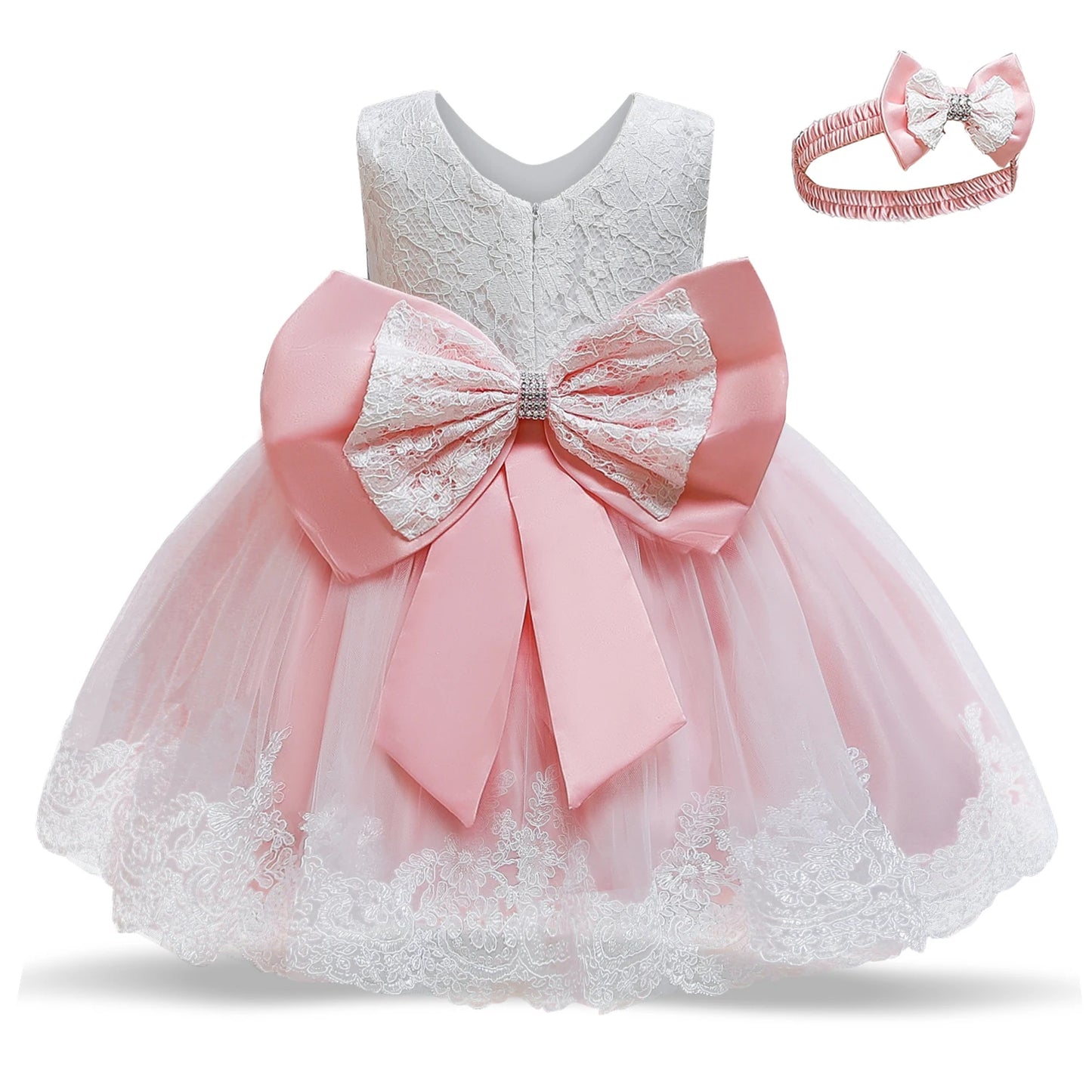 1 Year Old Baby Girls Dress for Newborn Girls Clothes Big Bowknot Formal Baby Girl Birthday Party Dress Christening Gown Dresses