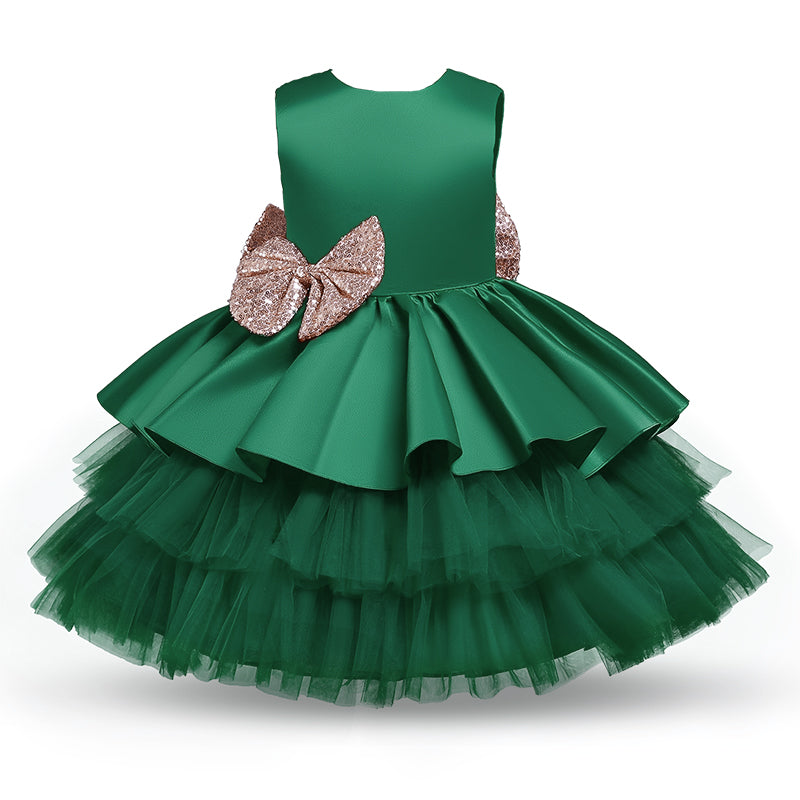 1 Year Old Baby Girls Dress for Newborn Girls Clothes Big Bowknot Formal Baby Girl Birthday Party Dress Christening Gown Dresses