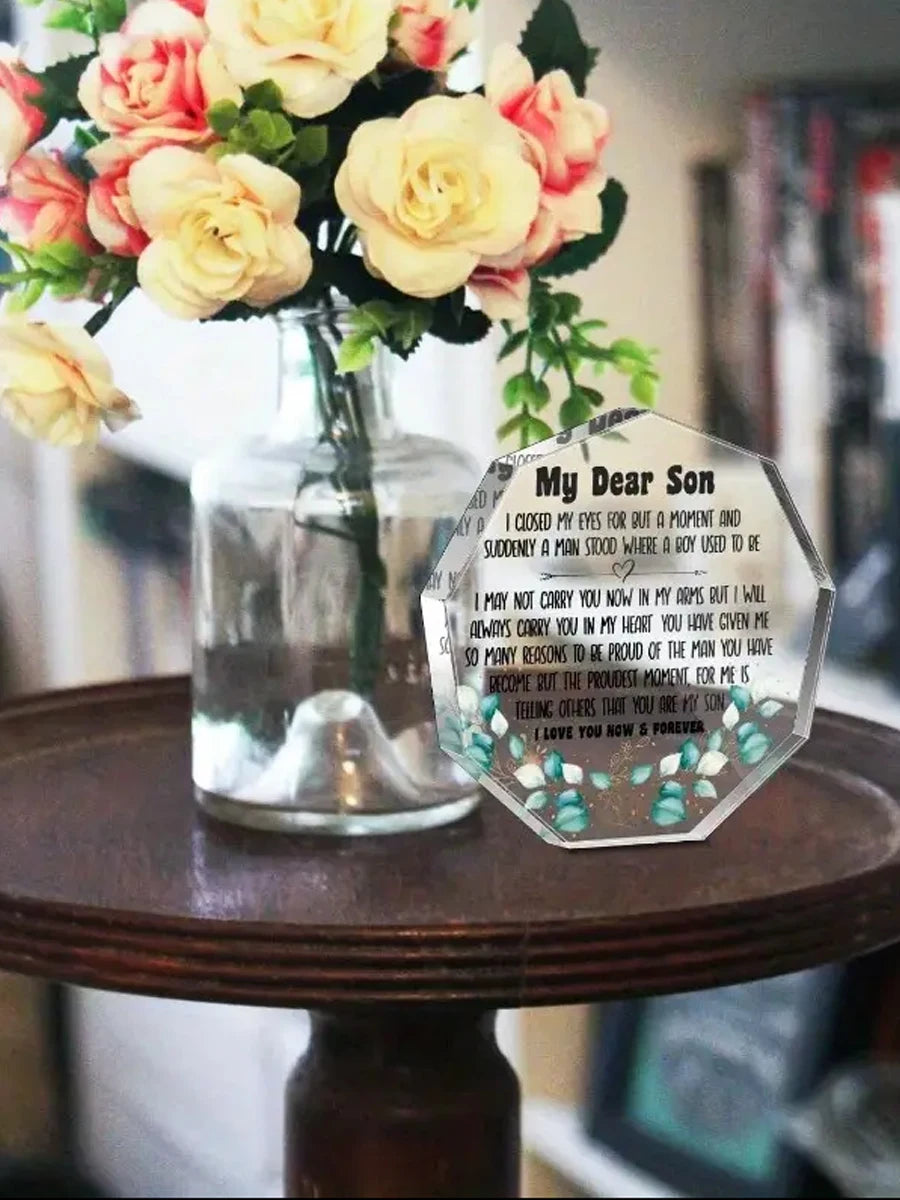 1PC Charming Son Thank You Card/Sincere Mother Child Emotion/Elegant Home and Office Desk Decoration/Ideal Choice for Birthdays