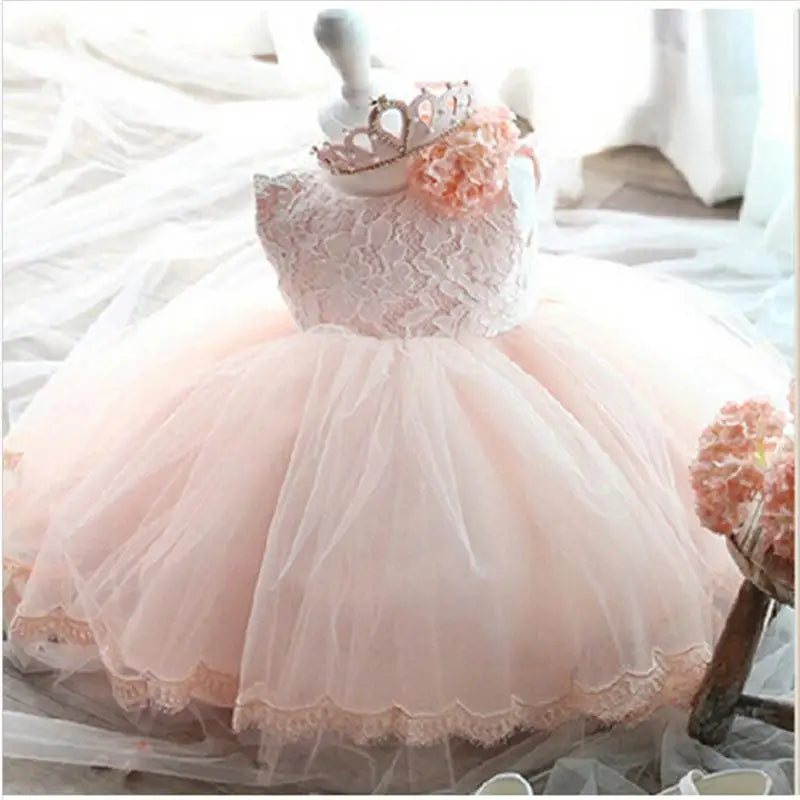 1 Year Old Baby Girls Dress for Newborn Girls Clothes Big Bowknot Formal Baby Girl Birthday Party Dress Christening Gown Dresses