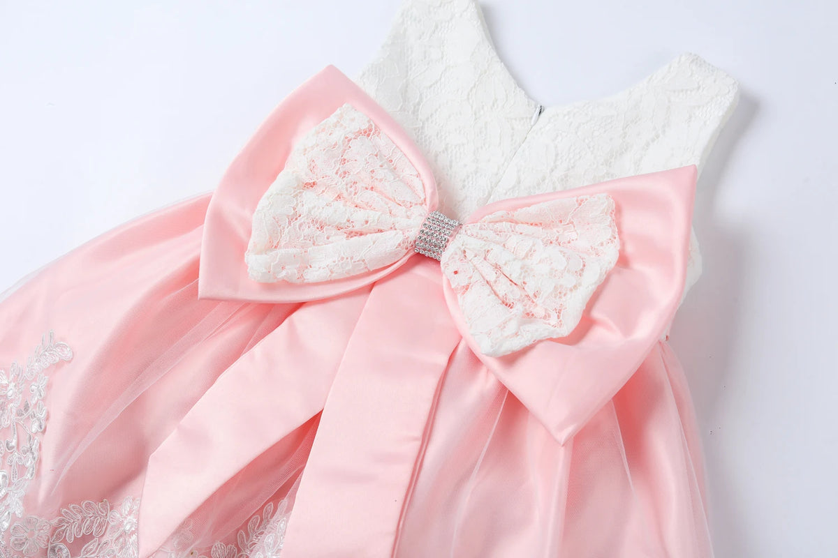LZH Baby Girls Dress Newborn Clothes Princess Dress+Headwear For Toddler 1st Year Birthday Wedding Christening Infant Party Gown