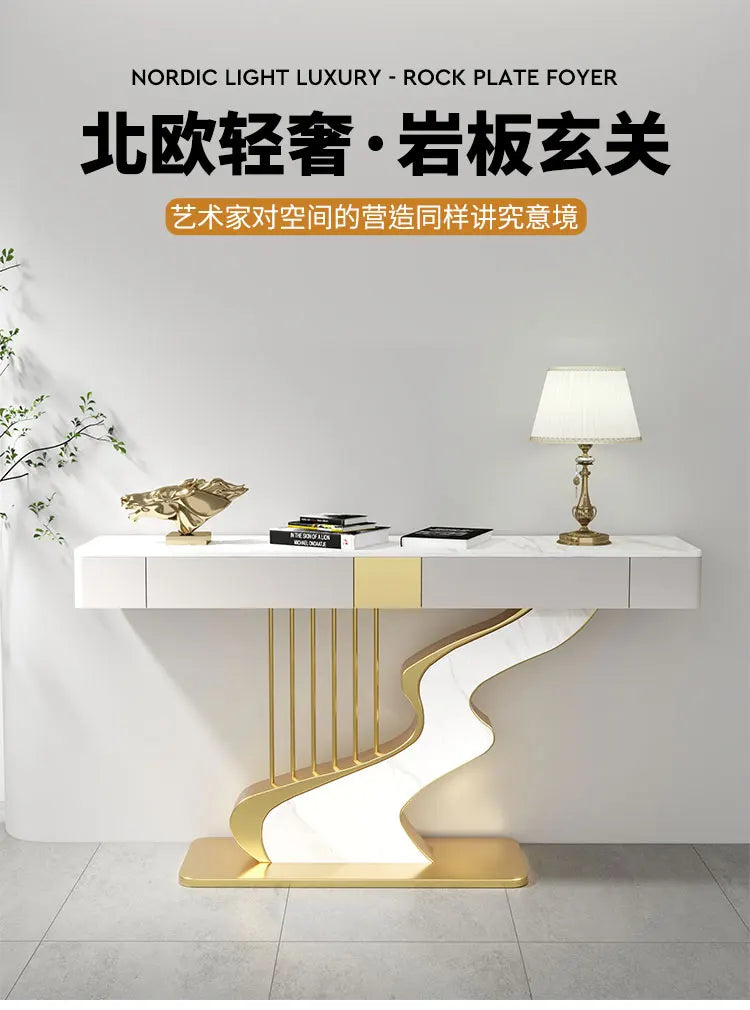 Midcentry Metal Console Table Modern Nordic Entrance Hallway Console Table Luxury Lobby Wohnzimmer Tisch Living Room Furniture