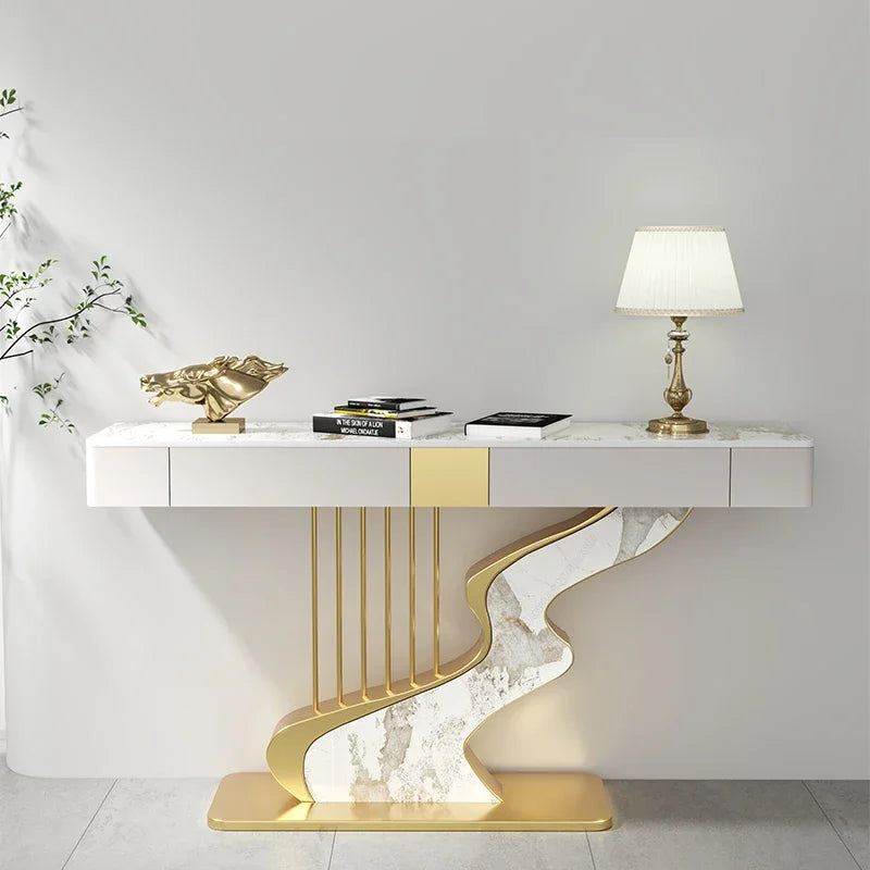 Midcentry Metal Console Table Modern Nordic Entrance Hallway Console Table Luxury Lobby Wohnzimmer Tisch Living Room Furniture