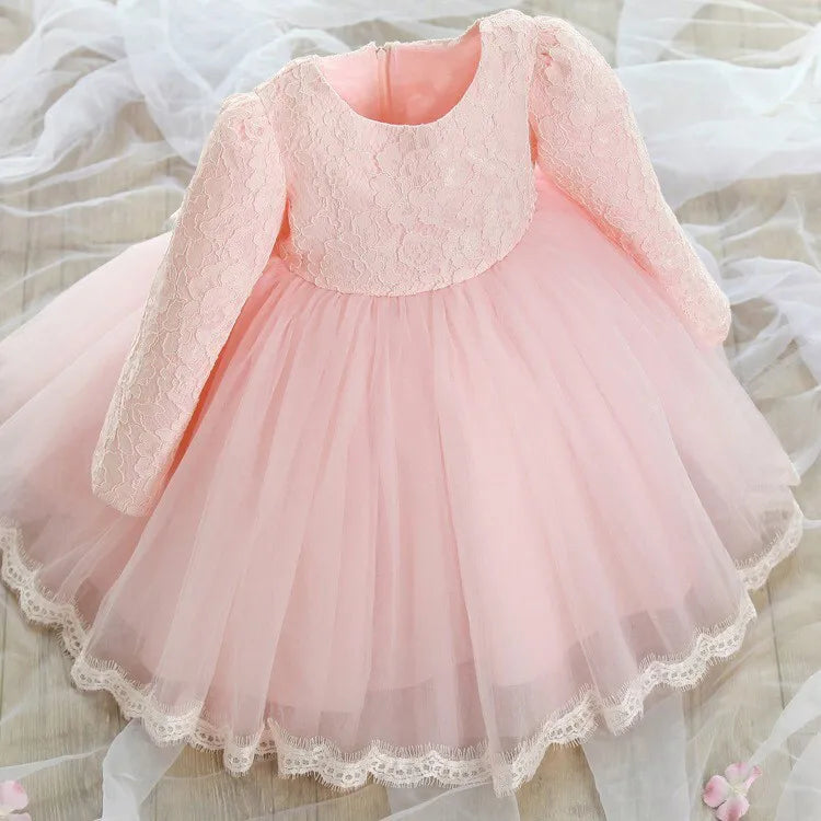 Baby Girl Dress Party Dresses for Girls 1 Year Birthday Princess Wedding Dress Lace Christening Gown Baby White Baptism Clothing