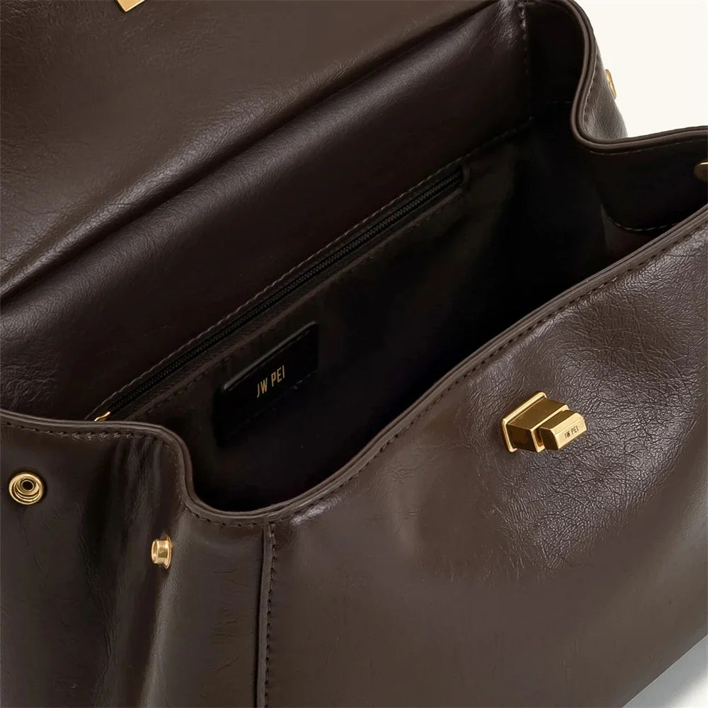 JW PEI Handbag Women's 2025 New Lucia Lock Shoulder Crossbody Bag With High-end Feel, Light Luxury And Versatile Women's Bag