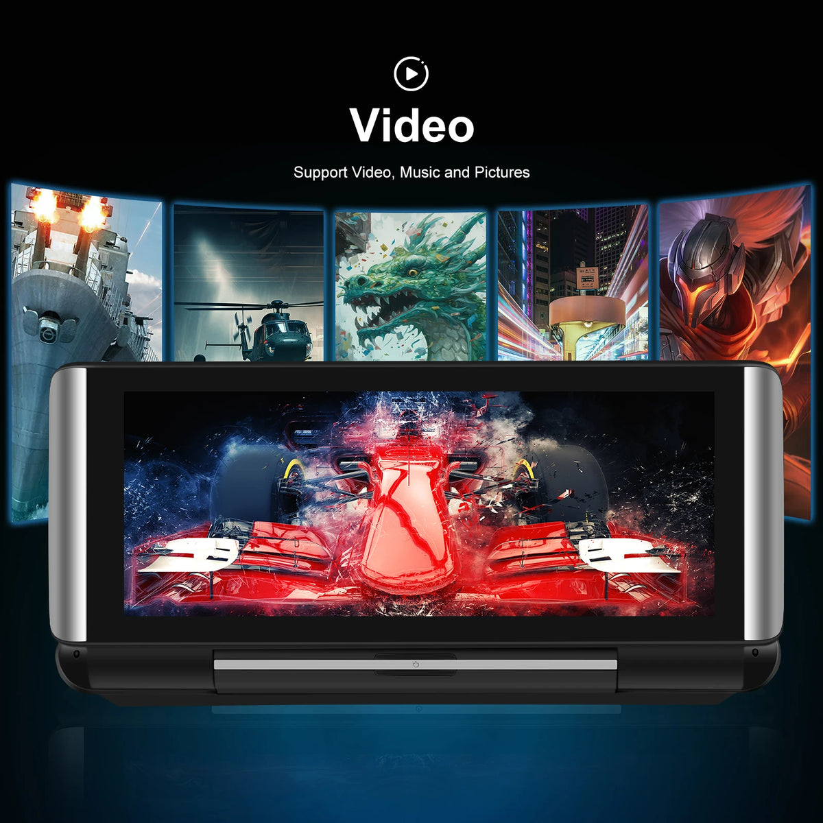 Podofo 6.86"Car Monitor Carplay Android Auto Screen Portable Smart Player Bluetooth Music Voice Control For Toyota Honda Hyundai