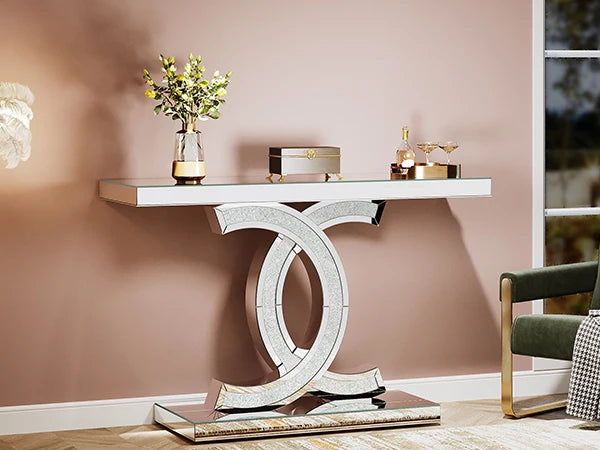 Tribesigns Gold Entryway Table, Modern 39-Inch Console Faux Marble Narrow Wood Sofa with Geometric Metal Legs