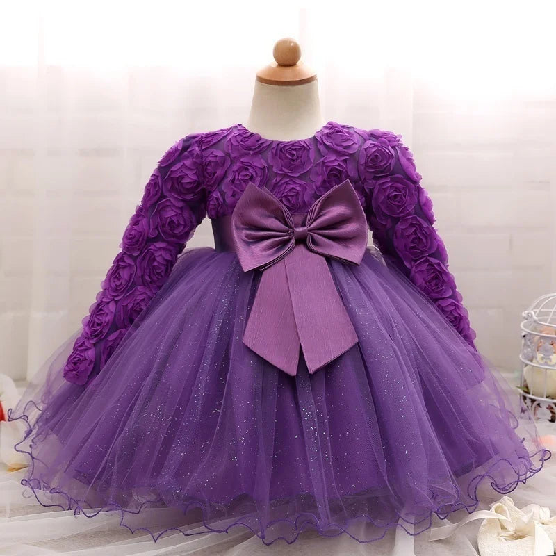 Baby Girl Dress Party Dresses for Girls 1 Year Birthday Princess Wedding Dress Lace Christening Gown Baby White Baptism Clothing