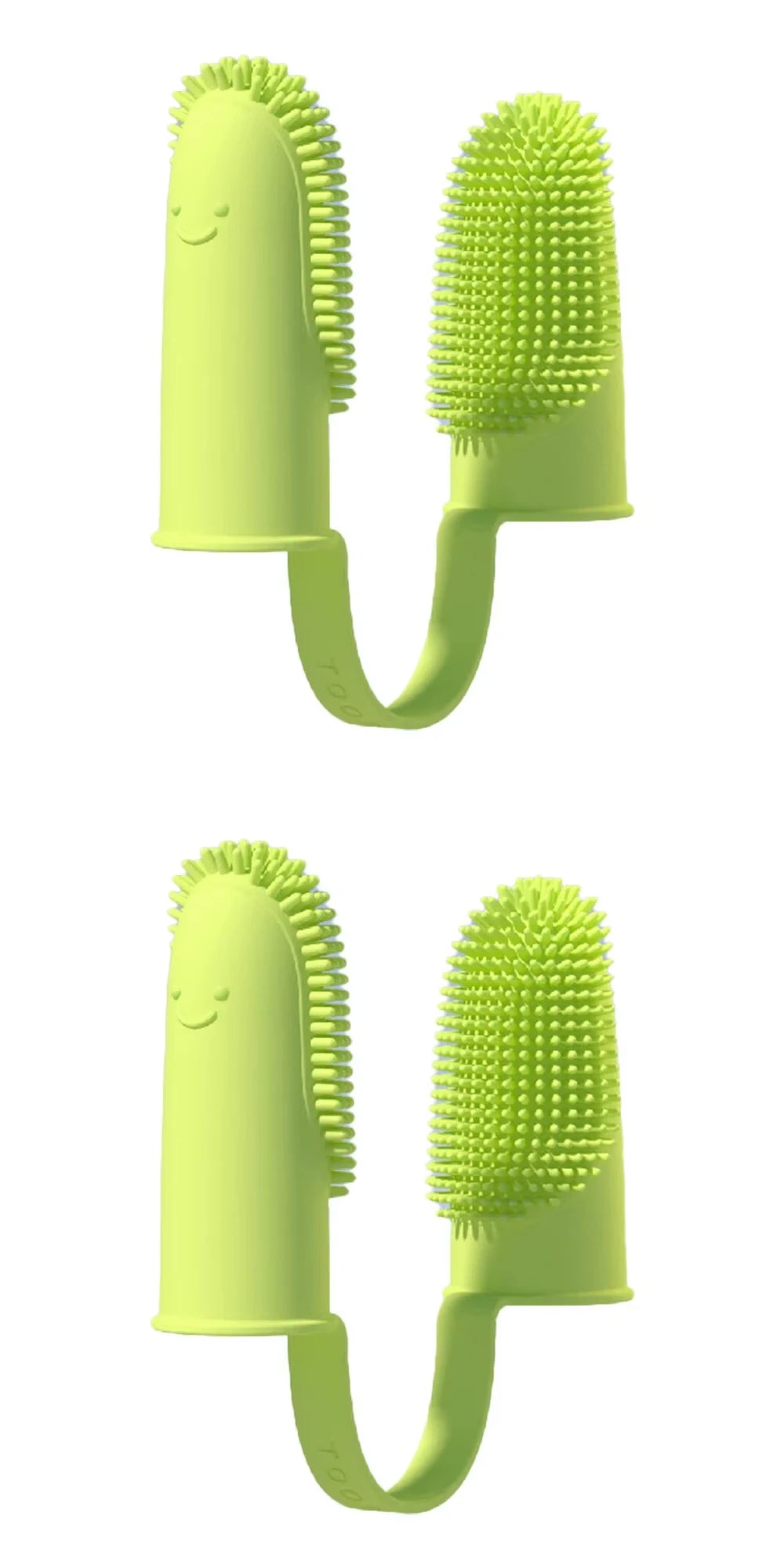 2pcs Dog Super Soft Double Finger Toothbrush Pet Teeth Clean Breath Care TPR Tooth Brush Clean Tool Dog Toothbrush Accessories