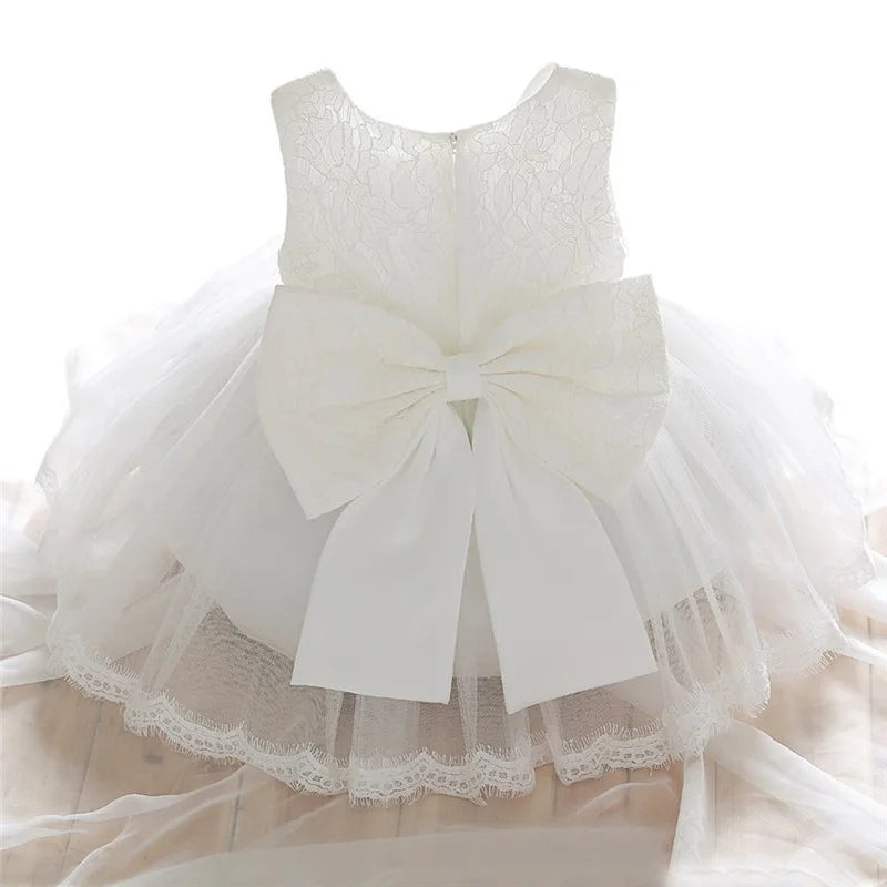 Baby Girl Dress Party Dresses for Girls 1 Year Birthday Princess Wedding Dress Lace Christening Gown Baby White Baptism Clothing