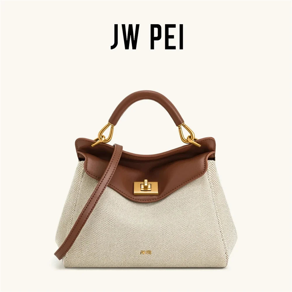 JW PEI Handbag Women's 2025 New Lucia Lock Shoulder Crossbody Bag With High-end Feel, Light Luxury And Versatile Women's Bag