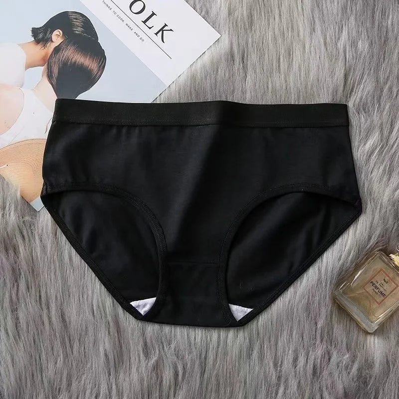 5Pcs Soft Cotton Panties For Women Cute Girls Briefs Female Mid Waist Underwear Intimates Underpants Sexy Lingerie Shorts M-XXL