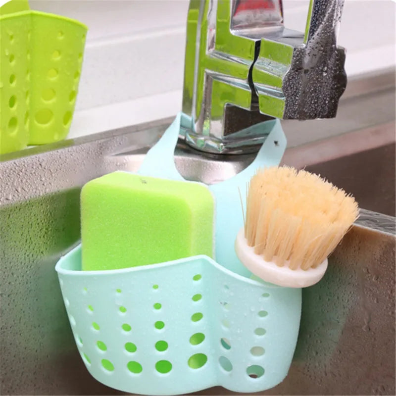 Sink Shelf Soap Sponge Holder Clip Dish Drainer Drying Rack Silicone Storage Basket Bag Bathroom Holder Kitchen Accessories Tool