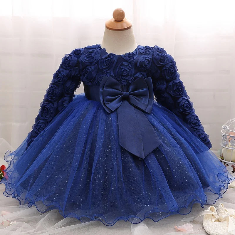 Baby Girl Dress Party Dresses for Girls 1 Year Birthday Princess Wedding Dress Lace Christening Gown Baby White Baptism Clothing