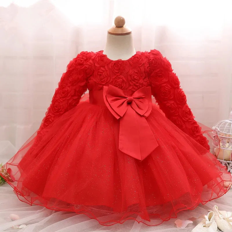Baby Girl Dress Party Dresses for Girls 1 Year Birthday Princess Wedding Dress Lace Christening Gown Baby White Baptism Clothing