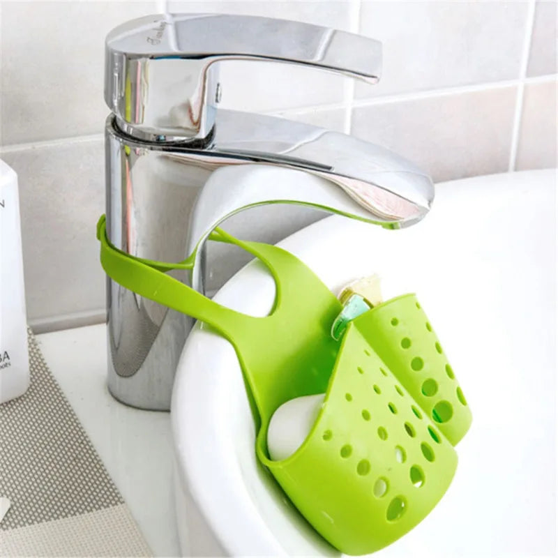 Sink Shelf Soap Sponge Holder Clip Dish Drainer Drying Rack Silicone Storage Basket Bag Bathroom Holder Kitchen Accessories Tool