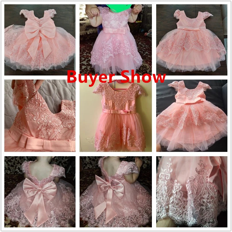 Embroidery Elegant Princess Dress for Girls Luxury Golden Lace Vintage Children Festival Party Gown Baby Formal Weddings Dresses