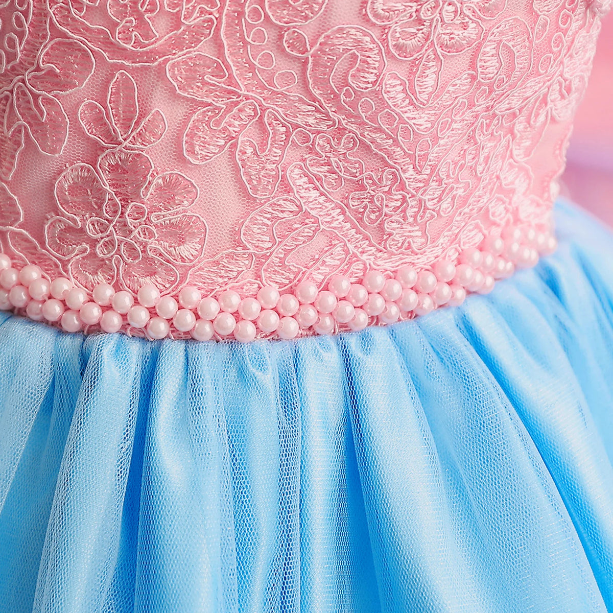 Embroidery Elegant Princess Dress for Girls Luxury Golden Lace Vintage Children Festival Party Gown Baby Formal Weddings Dresses