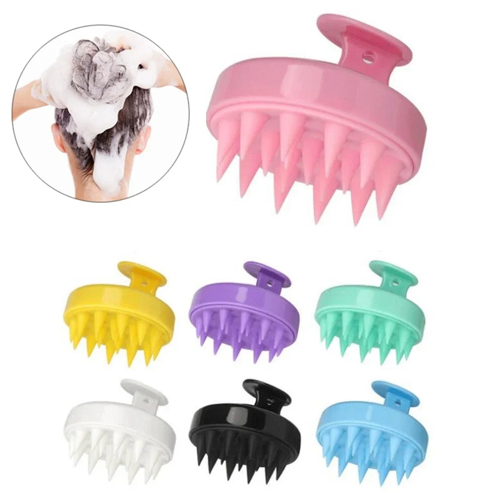 Silicone Shampoo Brush Head Scalp Massage Comb Hair Washing Comb Hair Massager Brush Bath Shower Brush Salon Hairdressing Tools