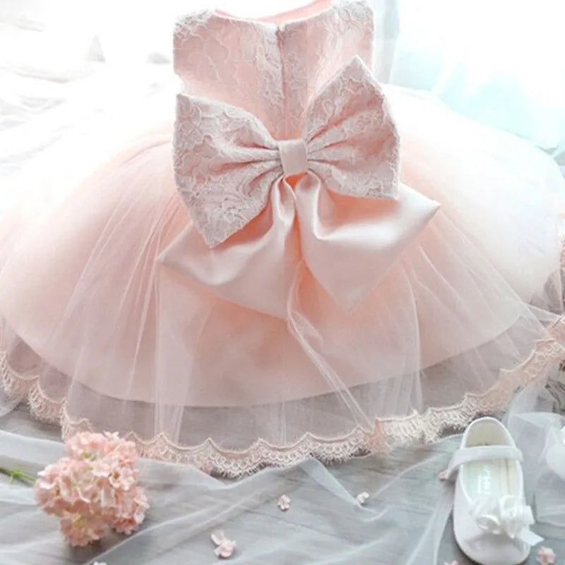Baby Girl Dress Party Dresses for Girls 1 Year Birthday Princess Wedding Dress Lace Christening Gown Baby White Baptism Clothing