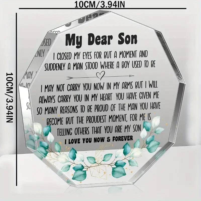 1PC Charming Son Thank You Card/Sincere Mother Child Emotion/Elegant Home and Office Desk Decoration/Ideal Choice for Birthdays