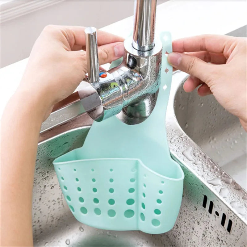 Sink Shelf Soap Sponge Holder Clip Dish Drainer Drying Rack Silicone Storage Basket Bag Bathroom Holder Kitchen Accessories Tool
