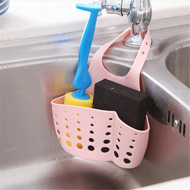 Sink Shelf Soap Sponge Holder Clip Dish Drainer Drying Rack Silicone Storage Basket Bag Bathroom Holder Kitchen Accessories Tool