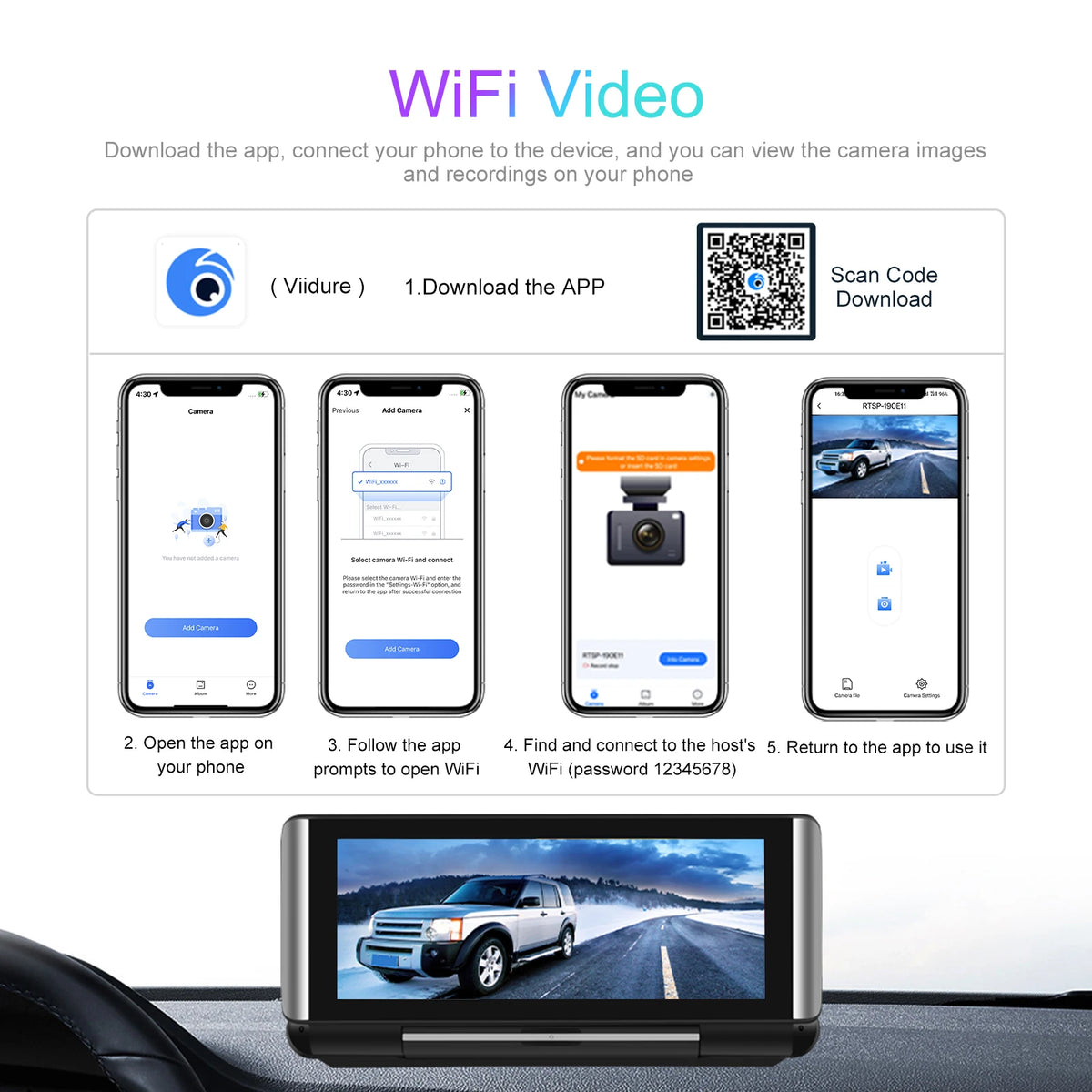 Podofo 6.86"Car Monitor Carplay Android Auto Screen Portable Smart Player Bluetooth Music Voice Control For Toyota Honda Hyundai