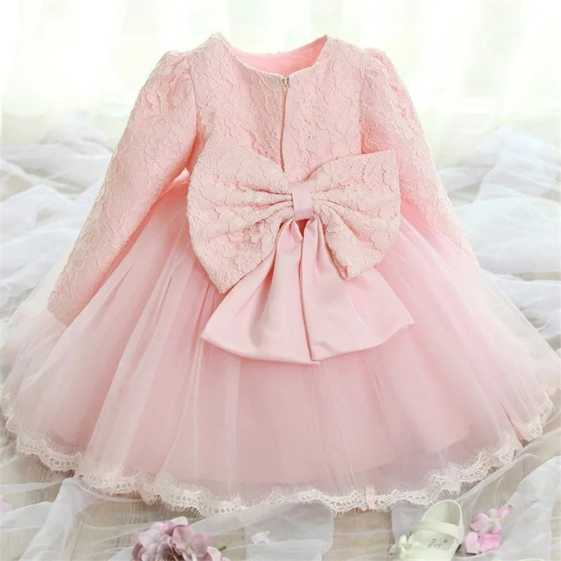 Baby Girl Dress Party Dresses for Girls 1 Year Birthday Princess Wedding Dress Lace Christening Gown Baby White Baptism Clothing