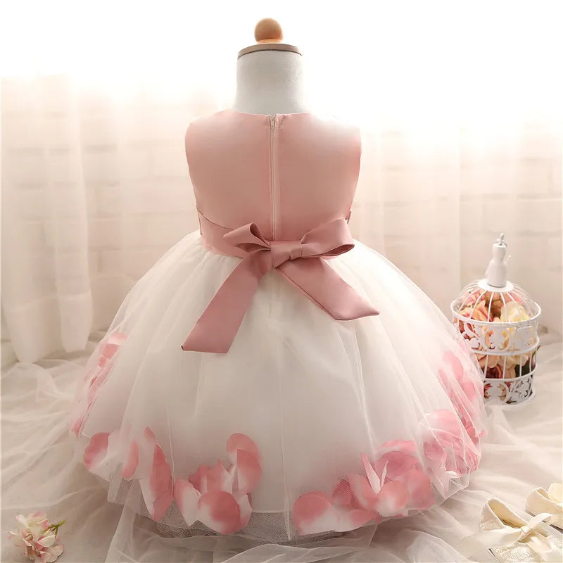 Baby Girl Dress Party Dresses for Girls 1 Year Birthday Princess Wedding Dress Lace Christening Gown Baby White Baptism Clothing