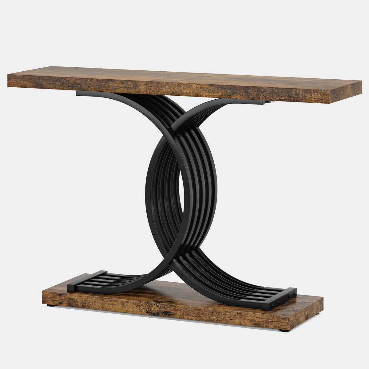Tribesigns Gold Entryway Table, Modern 39-Inch Console Faux Marble Narrow Wood Sofa with Geometric Metal Legs