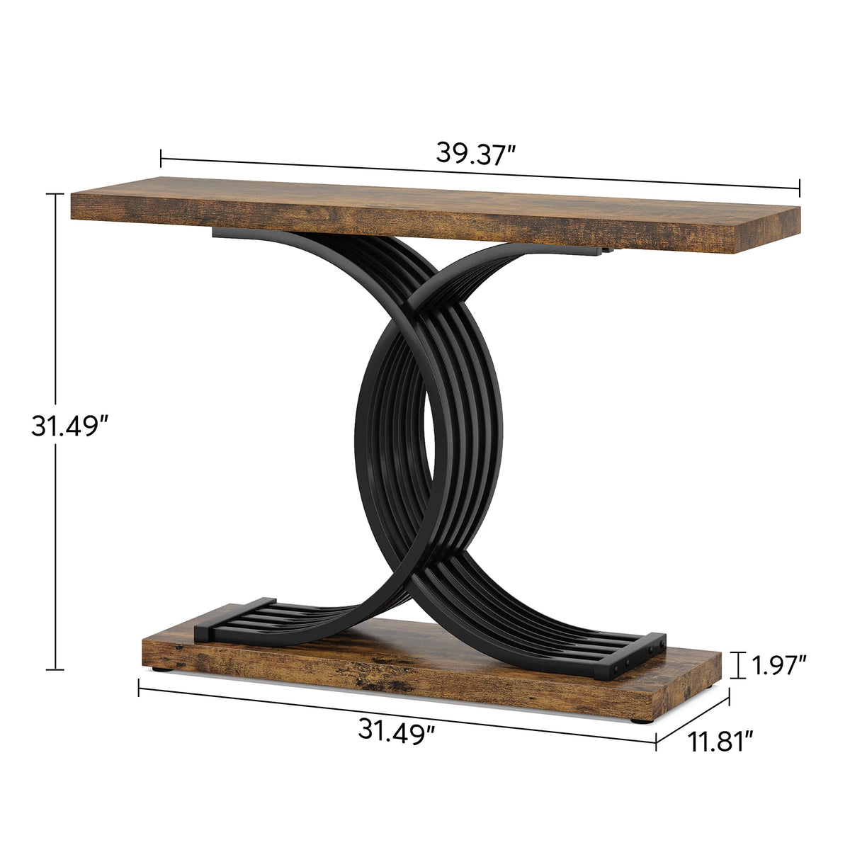 Tribesigns Gold Entryway Table, Modern 39-Inch Console Faux Marble Narrow Wood Sofa with Geometric Metal Legs