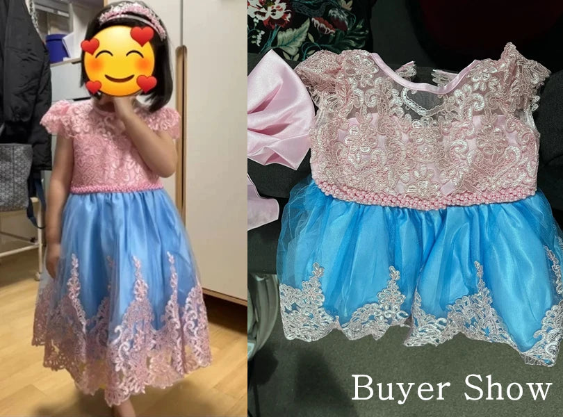 Embroidery Elegant Princess Dress for Girls Luxury Golden Lace Vintage Children Festival Party Gown Baby Formal Weddings Dresses