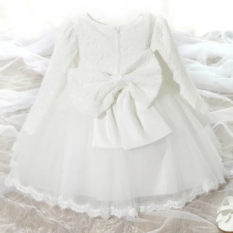 Baby Girl Dress Party Dresses for Girls 1 Year Birthday Princess Wedding Dress Lace Christening Gown Baby White Baptism Clothing