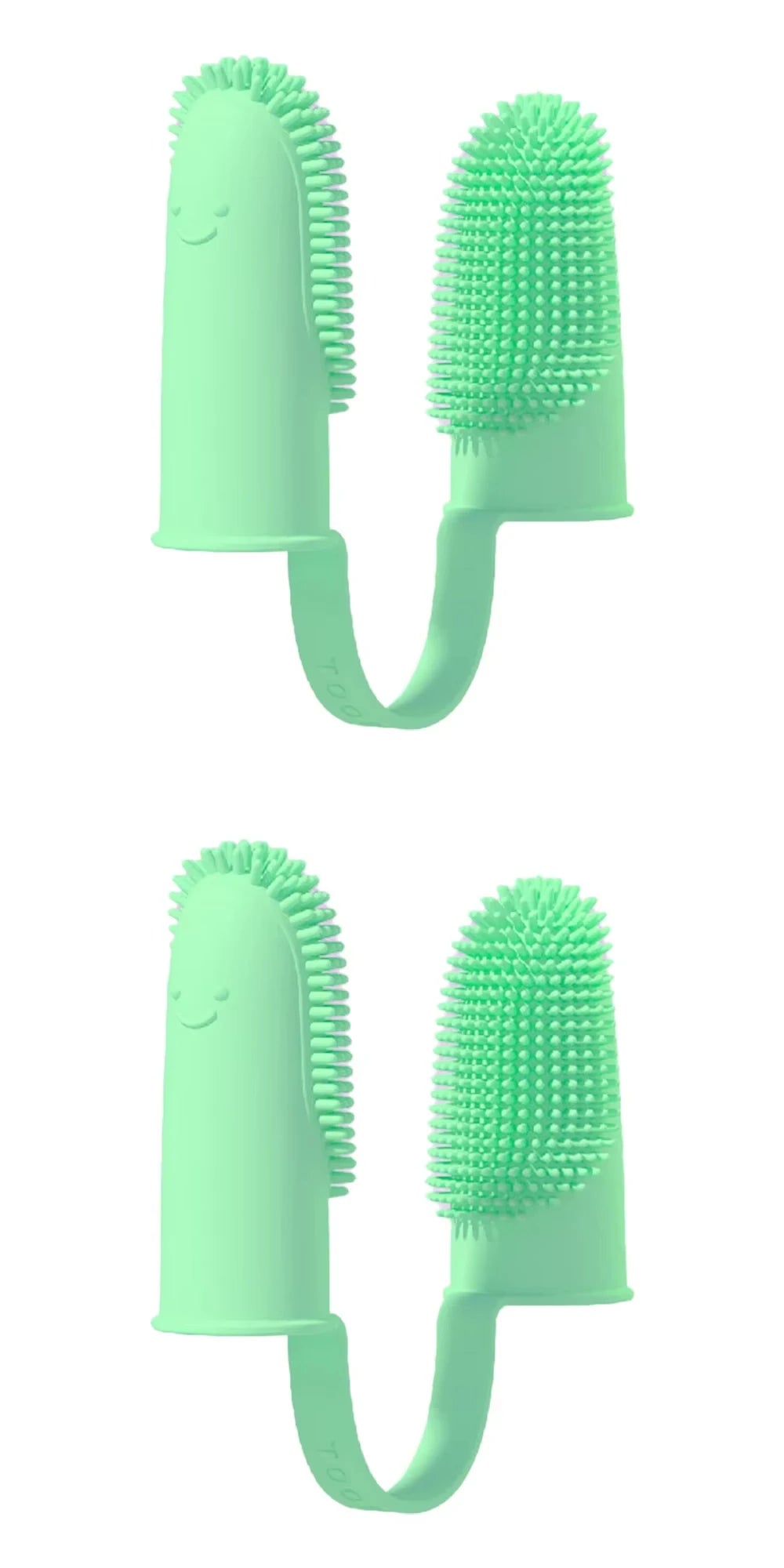 2pcs Dog Super Soft Double Finger Toothbrush Pet Teeth Clean Breath Care TPR Tooth Brush Clean Tool Dog Toothbrush Accessories