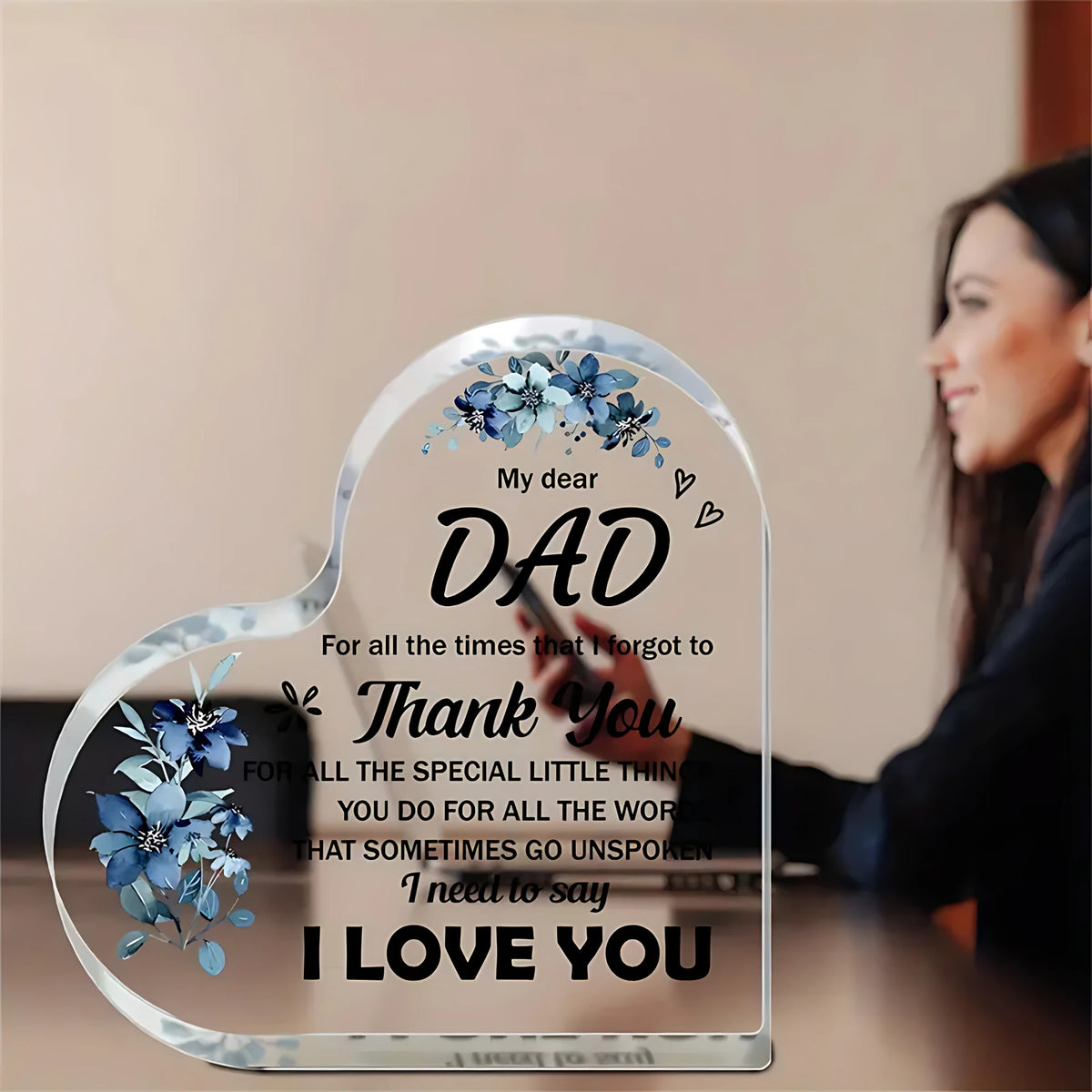 1pc Acrylic Puzzle Plaque, Gifts For Dad - Acrylic Block Puzzle Plaque Decorations - Delicate Dad Gifts From Daughter Son