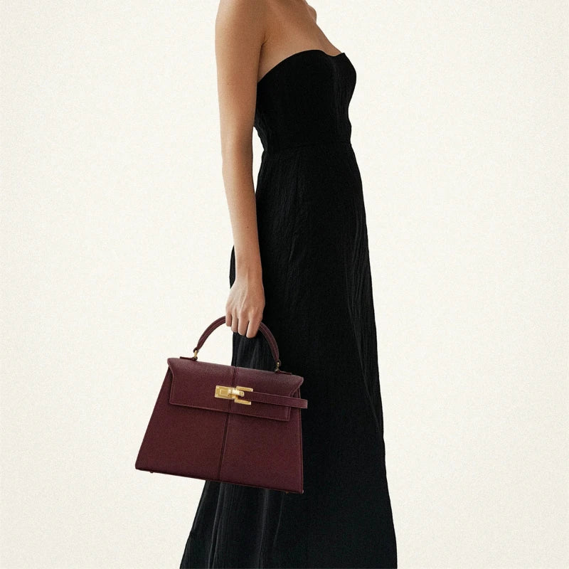 JW PEI Women's Handbag Elise Designer Fashion 2025 New Burgundy Handbag Large Square Crossbody Bag High-end Women's Bag