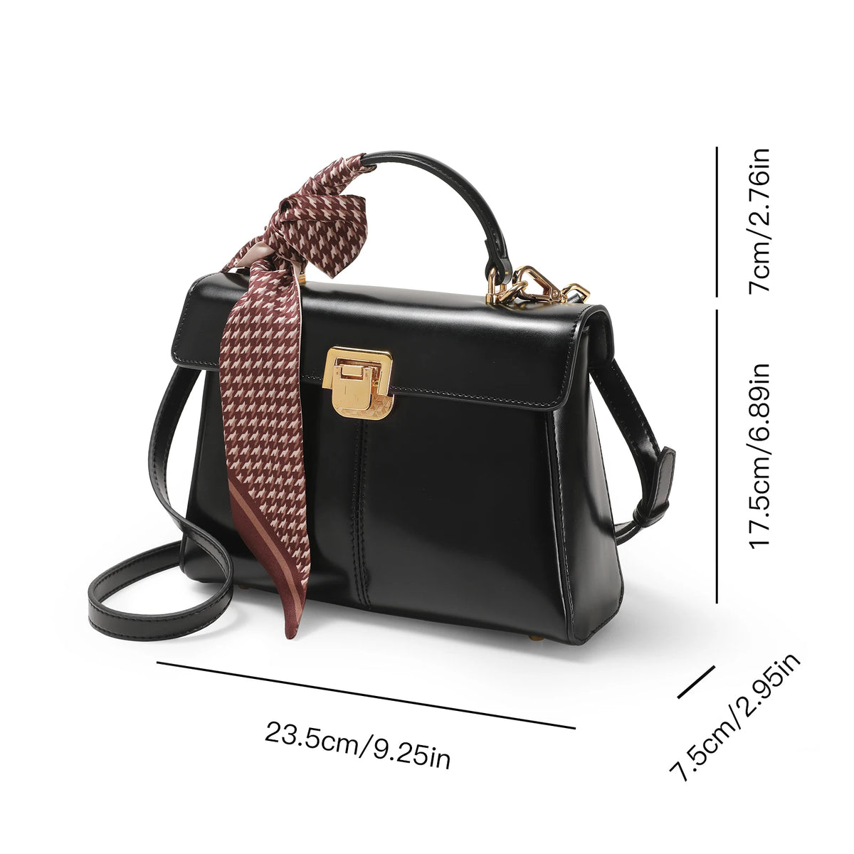 ITAMOOD Genuine Leather Women's Bag Luxury Branded Women's Handbag Fashionable and Versatile Crossbody Bag With Scarf Decor