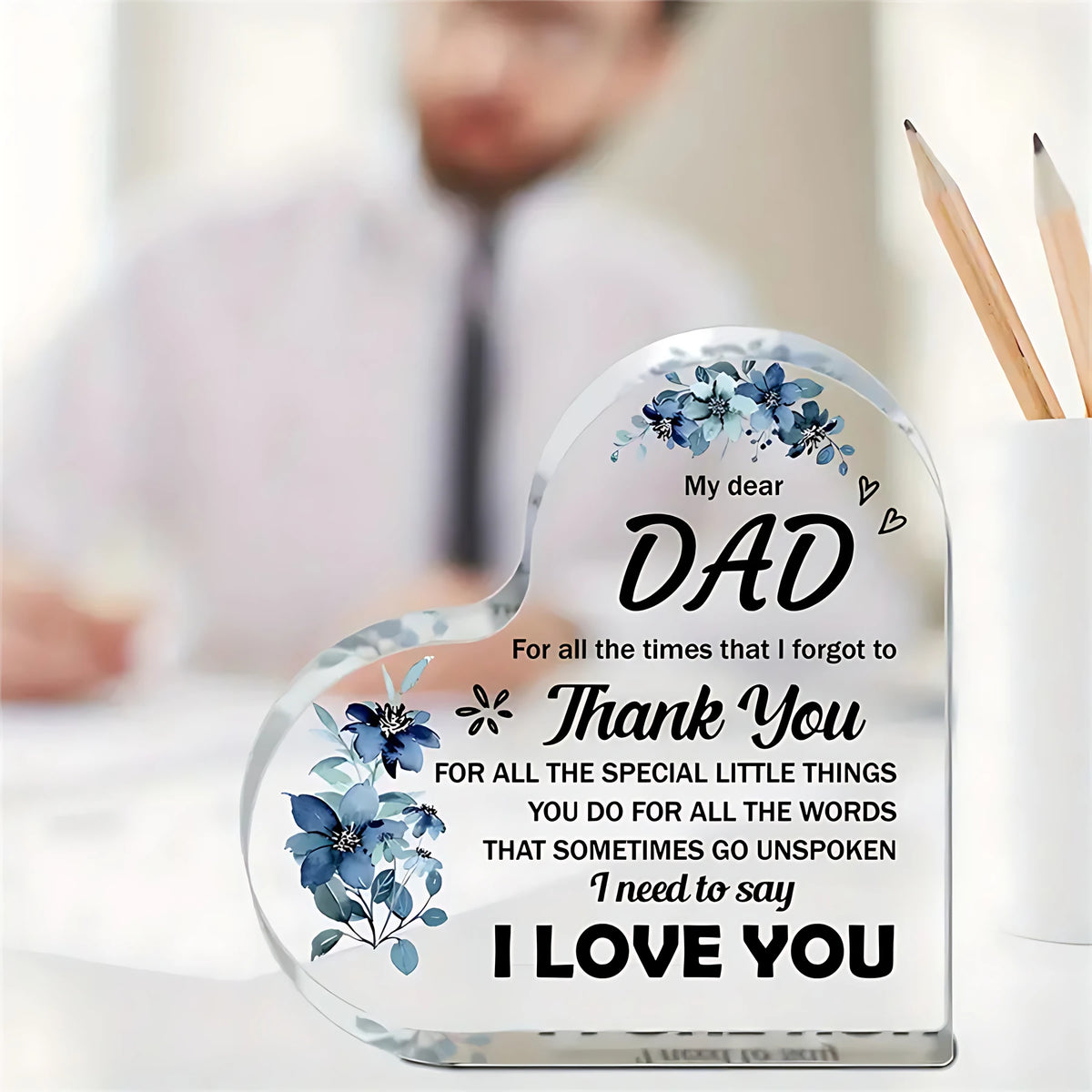 1pc Acrylic Puzzle Plaque, Gifts For Dad - Acrylic Block Puzzle Plaque Decorations - Delicate Dad Gifts From Daughter Son