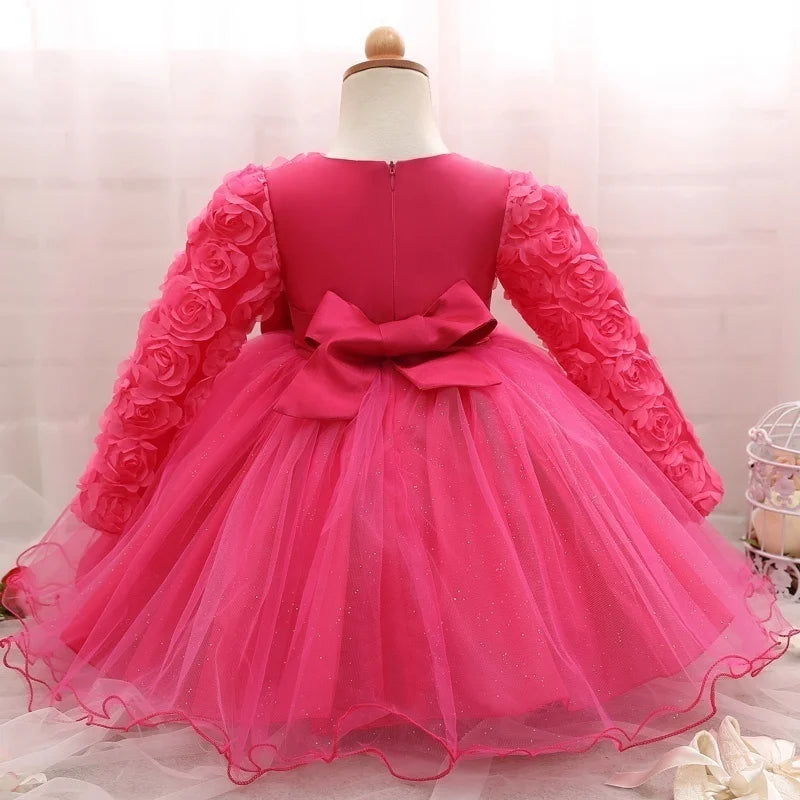 Baby Girl Dress Party Dresses for Girls 1 Year Birthday Princess Wedding Dress Lace Christening Gown Baby White Baptism Clothing
