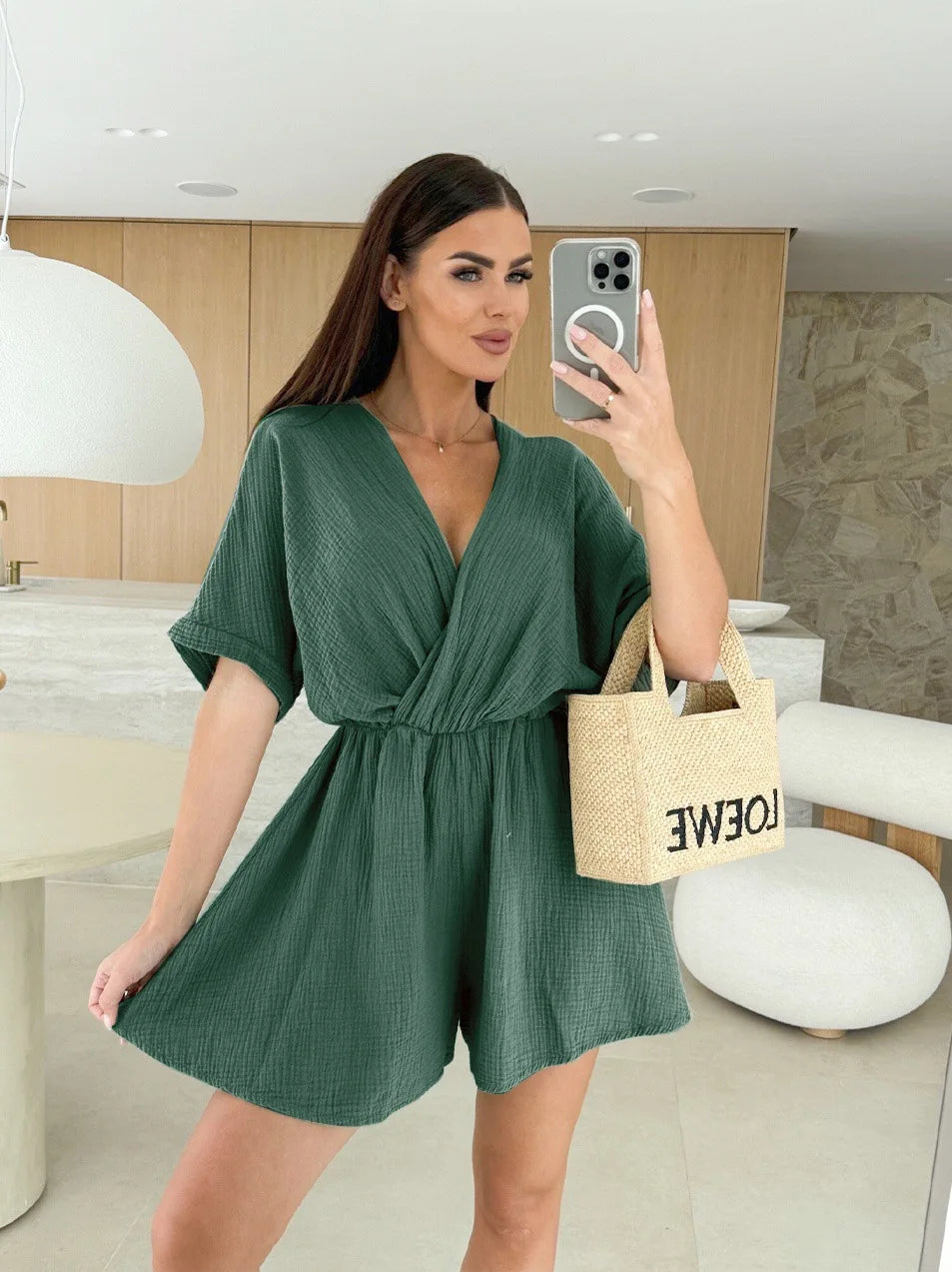 Women's Jumpsuit Summer  Stretch Waist  Wide-Leg Women's Jumpsuit