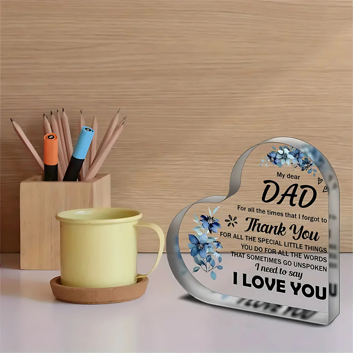 1pc Acrylic Puzzle Plaque, Gifts For Dad - Acrylic Block Puzzle Plaque Decorations - Delicate Dad Gifts From Daughter Son