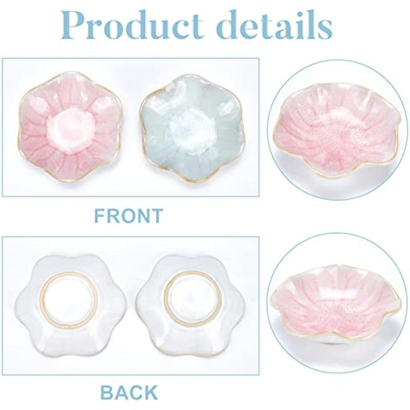 Flower Jewelry Tray, Ring Dish Trinket Tray Floral Jewelry Display Ceramic Decorative Bracelet Organizer for Home Decor Wedding