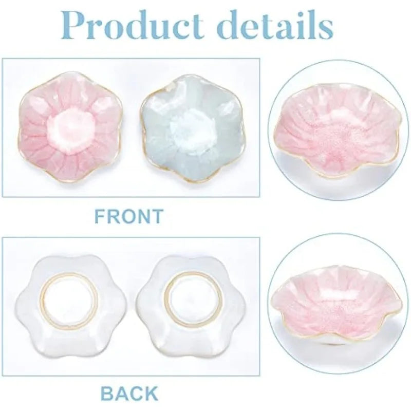 Flower Jewelry Tray, Ring Dish Trinket Tray Floral Jewelry Display Ceramic Decorative Bracelet Organizer for Home Decor Wedding