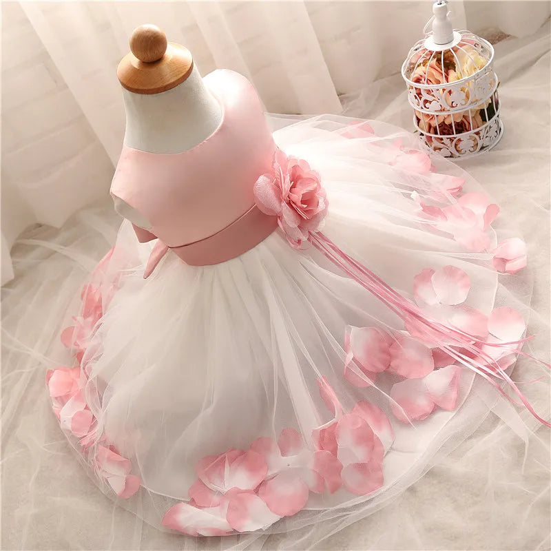Baby Girl Dress Party Dresses for Girls 1 Year Birthday Princess Wedding Dress Lace Christening Gown Baby White Baptism Clothing