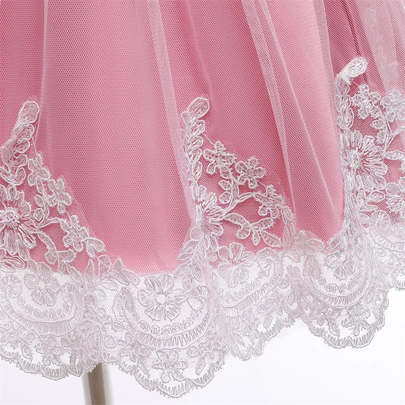 Baby Girl Dress Party Dresses for Girls 1 Year Birthday Princess Wedding Dress Lace Christening Gown Baby White Baptism Clothing