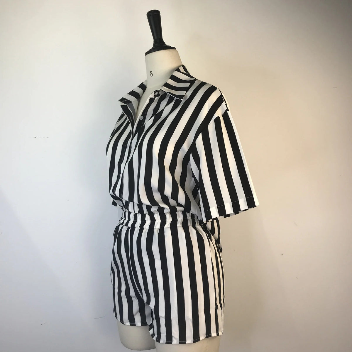 Summer Fashion Sporting Women set Striped Print Button Shirt Top Skinny Shorts Suit Two Piece Set Elegant Tracksuits