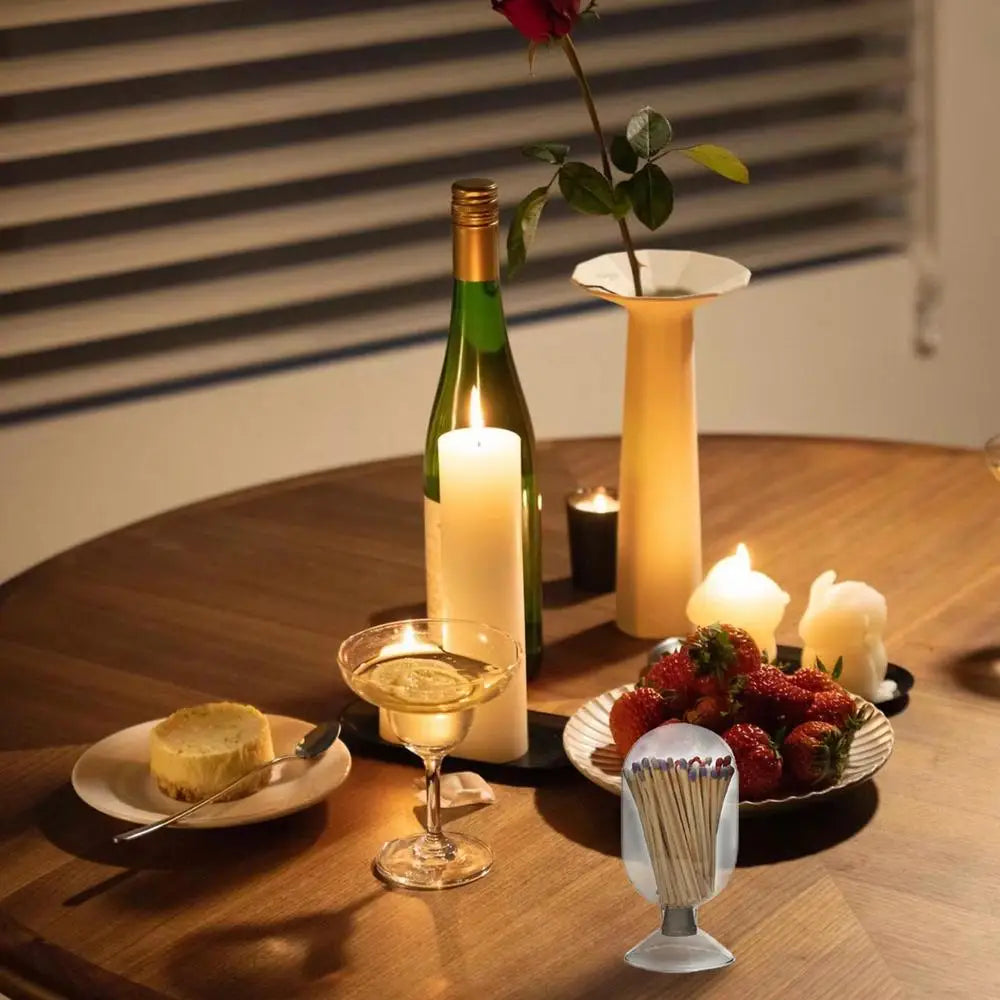 Glass Match Holder Clear Match Holder Glass Match Storage Jar Home Display Glass Bottle Matches Container Glass Display Dome